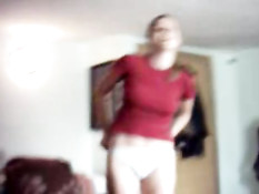 Amateur girl strips and does blowjob