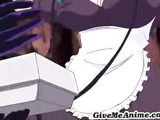 Captured maid gets both holes checked