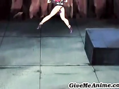 Captured maid gets both holes checked