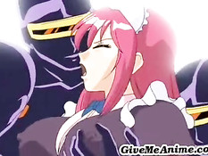 Captured maid gets both holes checked