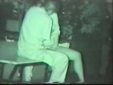 Asian couple at dark in the park