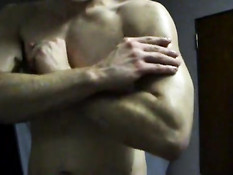 German boy oiling up naked