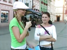 Blonde stalking girls for flashing 3