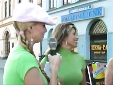 Blonde stalking girls for flashing 2