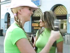 Blonde stalking girls for flashing 2