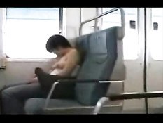Asian babe sleeping on train