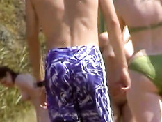 Women filmed on nudist beach