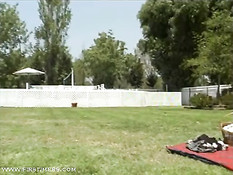 Krystal Steal having some fun outside