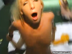 Fucking on indoor football field