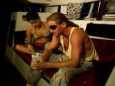 Pirate on sea with two sluts