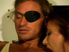 Pirate on sea with two sluts