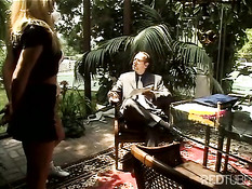 The blond blowing duet