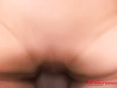 Redhead with huge tits gets double service