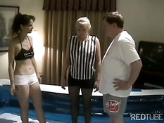 Hot threesome in a boat