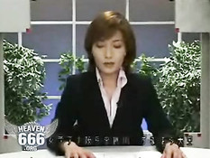 Men shooting on japanese newscaster