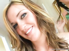 Two girls and a guy making out