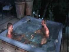 Gay kissing in pool