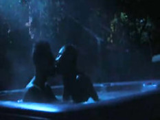 Gay kissing in pool