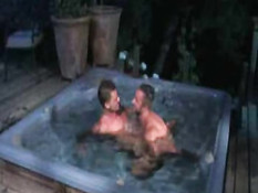 Gay kissing in pool