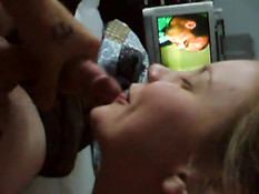 Jenny catching sperm shot