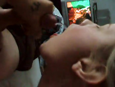 Jenny catching sperm shot