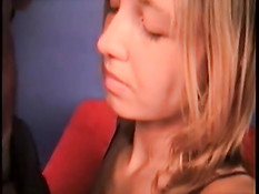 Young blonde sucking dick
