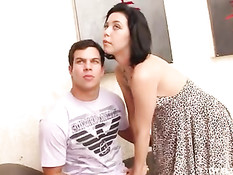 Latino couple getting it on