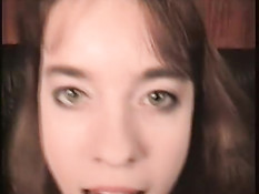 Seductive brunette sucks and fucks 1