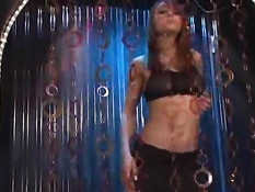 Redhead strips and swallows