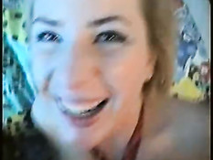 Hot blonde getting kissed and sucks