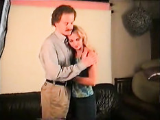 Couple having sex on leather couch 1