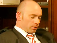 Baldy man fucking french employee