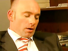 Baldy man fucking french employee