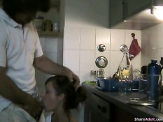 Young german couple in the kitchen