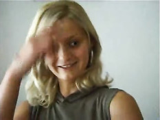 Young blonde presents herself