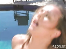 Sexy teen enjoying holiday fuck