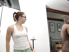 Behind the scenes with busty ladies