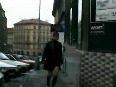 Toilet is place for hot blonde to give all