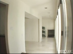 Black dick trying both holes of young bitch