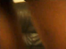 Brunette sweetie on leather couch