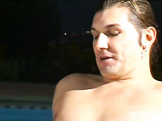 Jacqueline sucking in the pool