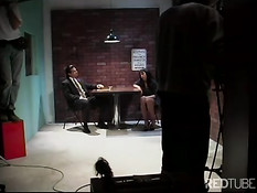 Jewel Denyle sucking on set