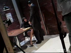 Jewel Denyle sucking on set