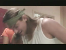 Drilling her buttplug 