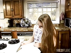 Hot campus slut with glasses