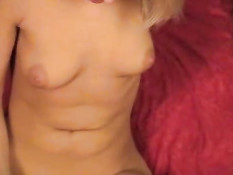 Blonde plays with her dildo