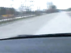 Chris and Lena having fun on a parking lot