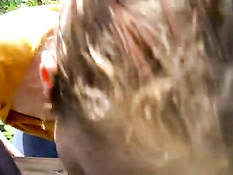 First time blowjob with handjob