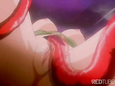 Red tentacles doing anime girls