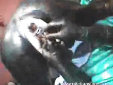 Rubber slave speculum fuck